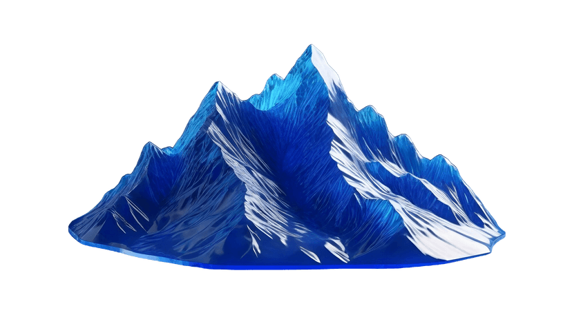 Stylized mountain and lake